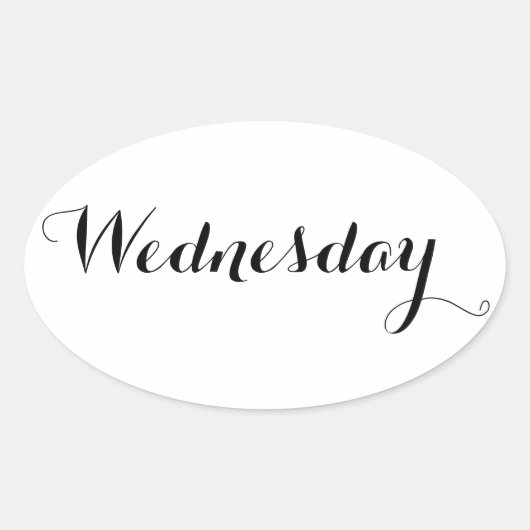 平日のシール：水曜日 楕円形シール (正面)