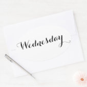 平日のシール：水曜日 楕円形シール (封筒)