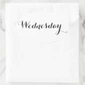 平日のシール：水曜日 楕円形シール (バッグ)