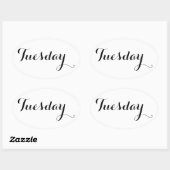 平日のシール：火曜日 楕円形シール (シート)