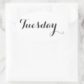 平日のシール：火曜日 楕円形シール (バッグ)