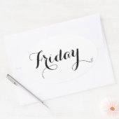 平日のシール：金曜日 楕円形シール (封筒)