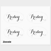 平日のシール：金曜日 楕円形シール (シート)