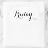 平日のシール：金曜日 楕円形シール (バッグ)