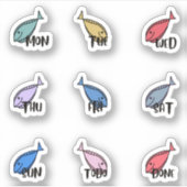 平日の魚たち シール (正面)