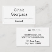 平易でクリーンなパラリーガルの名刺 名刺 (正面/裏面)