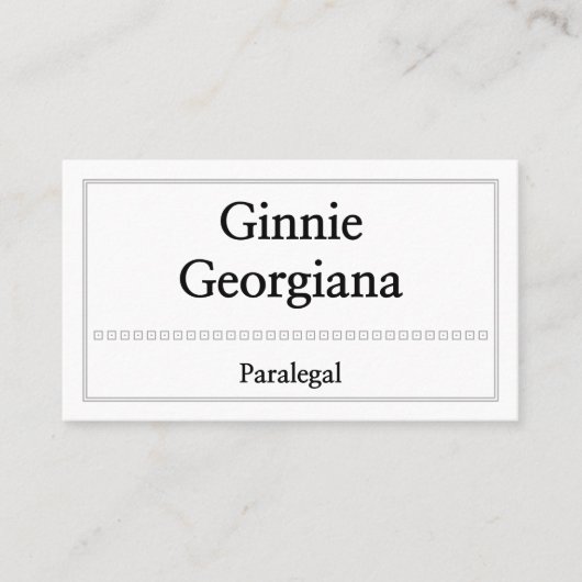 平易でクリーンなパラリーガルの名刺 名刺 (正面)