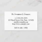 平易でダッパー型の名刺 名刺 (裏面)