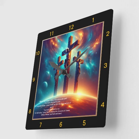 平時パーソナライズされた計：信仰の賜物 スクエア壁時計 (傾斜)