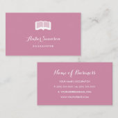 平桃色会計書店付きシンプル書店主 名刺 (正面/裏面)