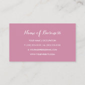 平桃色会計書店付きシンプル書店主 名刺 (裏面)