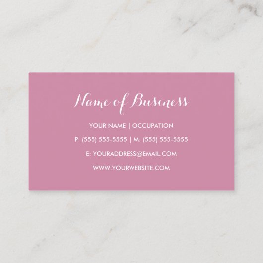 平桃色会計書店付きシンプル書店主 名刺 (裏面)