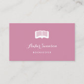 平桃色会計書店付きシンプル書店主 名刺 (正面)