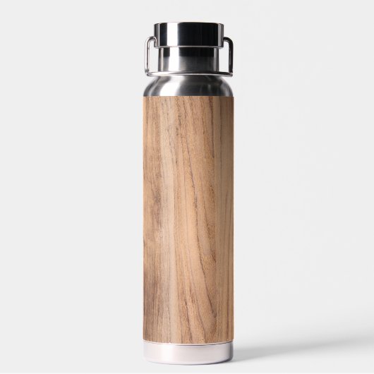 平滑な木目の結び目を持つ軽い木板 ウォーターボトル (背面)
