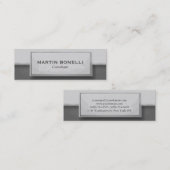 平滑グレー模様モダン名刺 スキニー名刺 (正面/裏面)