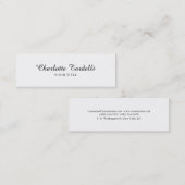 平滑プロフェッショナル白クラシカル手書き スキニー名刺 (正面/裏面)