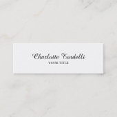 平滑プロフェッショナル白クラシカル手書き スキニー名刺 (正面)