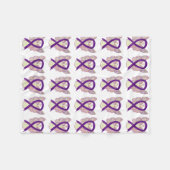 平滑筋肉腫がん認識度リボン毛布 フリースブランケット (正面(横))