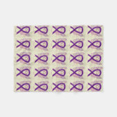 平滑筋肉腫がん認識度リボン毛布 フリースブランケット (正面(横))