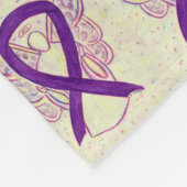 平滑筋肉腫がん認識度リボン毛布 フリースブランケット (角)