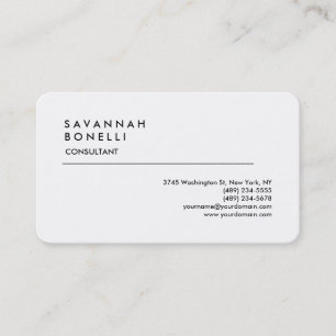 平独占的白モダントレンディーミニマル 名刺