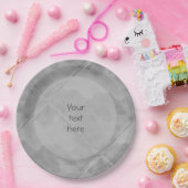 平瓦セラミックサーフェスグレー任意文字 ペーパープレート (パーティー)