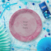 平瓦セラミック表面ピンク任意の文字 ペーパープレート (パーティー)