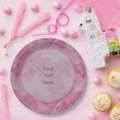 平瓦セラミック表面ピンク任意の文字 ペーパープレート (パーティー)