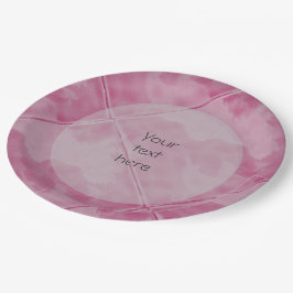平瓦セラミック表面ピンク任意の文字 ペーパープレート