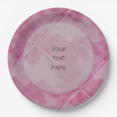 平瓦セラミック表面ピンク任意の文字 ペーパープレート (正面)