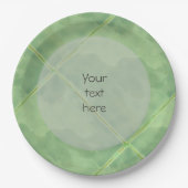 平瓦セラミック表面緑任意文字 ペーパープレート (正面)