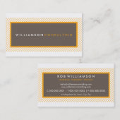 平男らしストライプトレンディーモダンオレンジ茶 名刺 (正面/裏面)