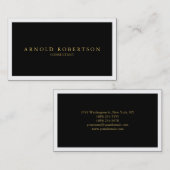 平白縁ど黒色金ゴールド名刺 名刺 (正面/裏面)