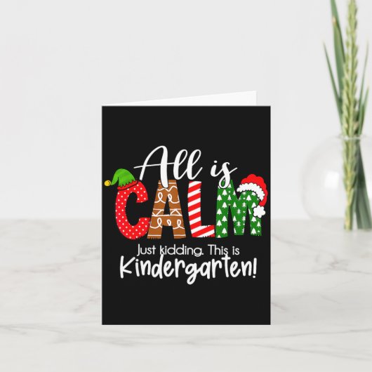 平穏じゃない、冗談だよ、幼稚園のクリスマス カード (正面)