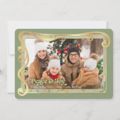 平穏と喜び セージグリーン&ゴールド フォトカード シーズンカード (正面)