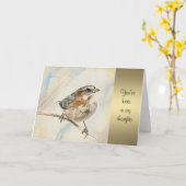 平穏なスズメ - あなたのことを想って カード (黄色い花)