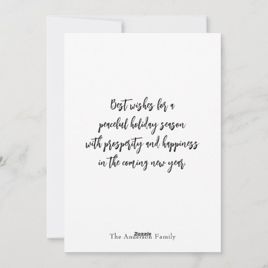 平穏な冬の雪 トナカイの季節のご挨 シーズンカード (裏面)