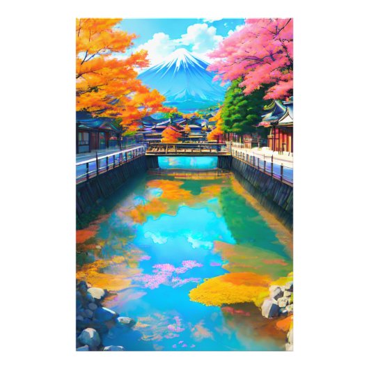 平穏な水面：富士山の反射 フォトプリント            (正面)