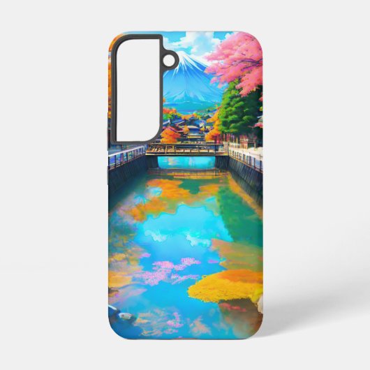 平穏な水面：富士山の反射 SAMSUNG GALAXYケース (裏面)