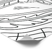 平穏な秋：図書館の蛾の塗り絵 ポスター (角)