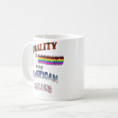 平等と多様性はアメリカの価値観 コーヒーマグカップ (正面左)