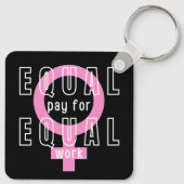 平等な仕事のフェミニストのための平等な支払い キーホルダー (裏面)