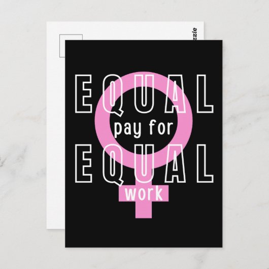 平等な仕事のフェミニストのための平等な支払い ポストカード (正面/裏面)