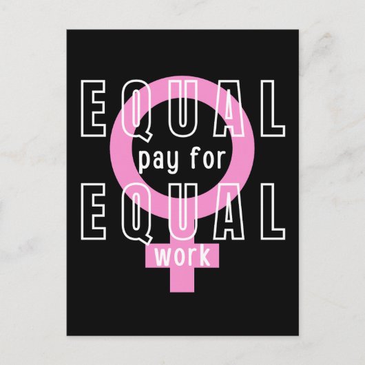平等な仕事のフェミニストのための平等な支払い ポストカード (正面)