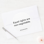 平等な権利は非交渉の政治的なスティッカーである ラウンドシール (封筒)