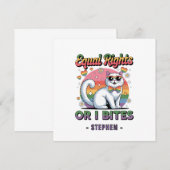 平等な権利 – おもしろいかわいい白猫LGBTQプライド (正面/裏面)