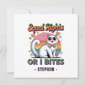 平等な権利 – おもしろいかわいい白猫LGBTQプライド (正面)