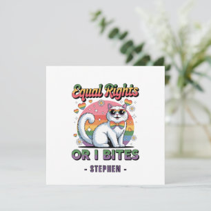 平等な権利 – おもしろいかわいい白猫LGBTQプライド