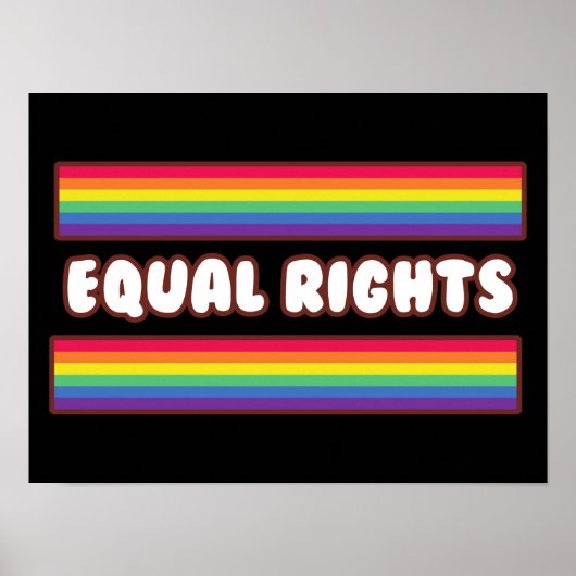 平等な権利。LGBT+プライド.レインボーフラグ ポスター (正面)