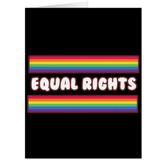 平等な権利。LGBT+プライド.レインボーフラッグカード (正面)